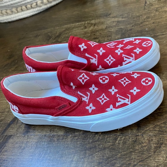 Custom Louis Vuitton x Supreme inspired Vans - Picture 3 of 4